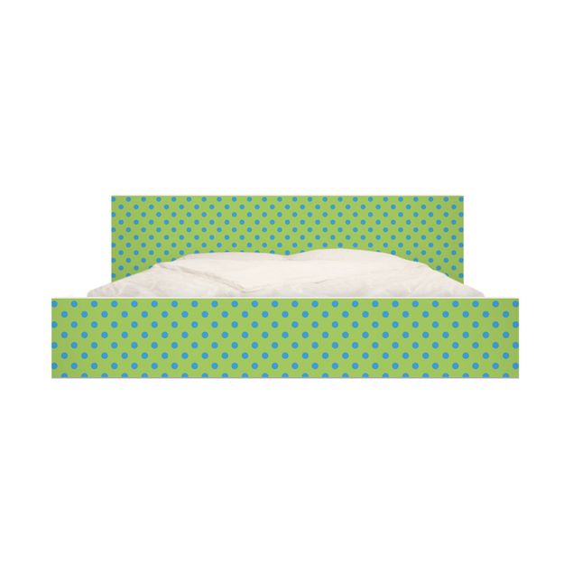 Adhesive film for furniture IKEA - Malm bed 160x200cm - No.DS92 Dot Design Girly Green