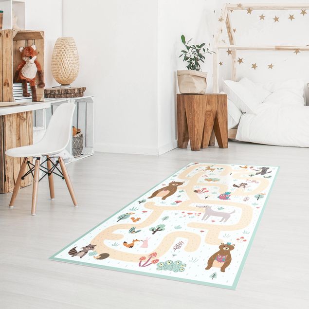 Runner rugs Playoom Mat Forest Animals - Friends On A Forest Path