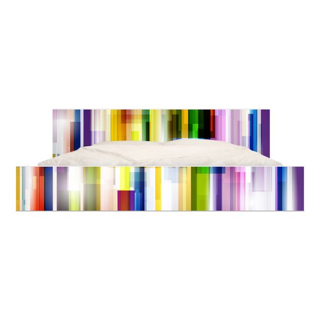 Adhesive film for furniture IKEA - Malm bed 180x200cm - Rainbow Cubes