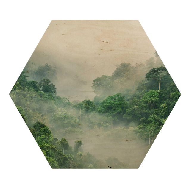 Wooden hexagon - Jungle In The Fog