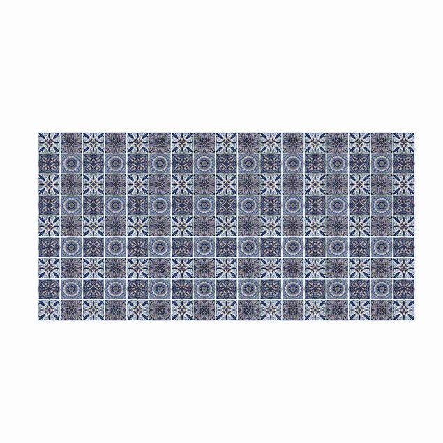 contemporary rugs Oriental Mandala Pattern Mix With Blue And Gold