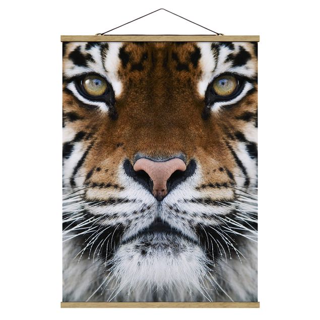 Fabric print with poster hangers - Tiger Eyes