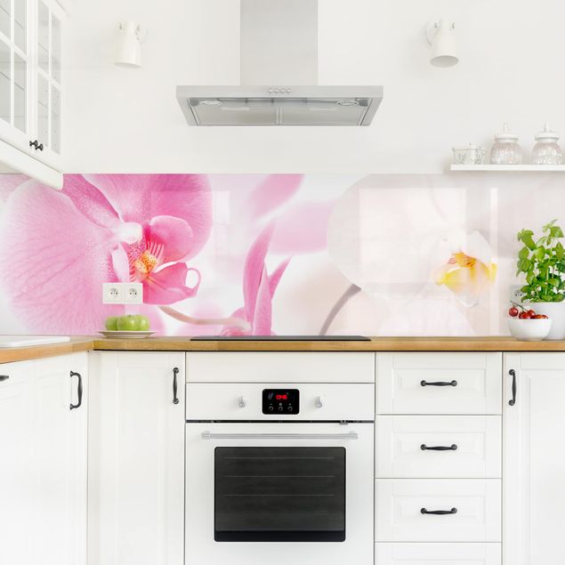 Kitchen wall cladding - Delicate Orchids