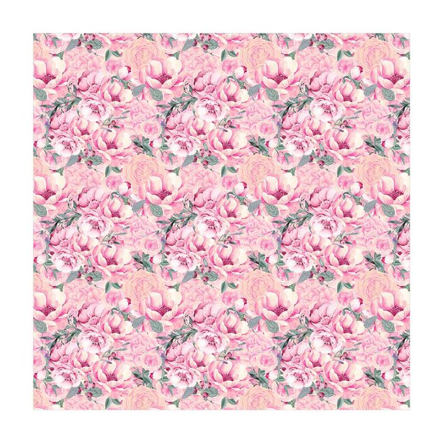 dining room area rugs Pink Flower Dream Pastel Roses In Watercolour