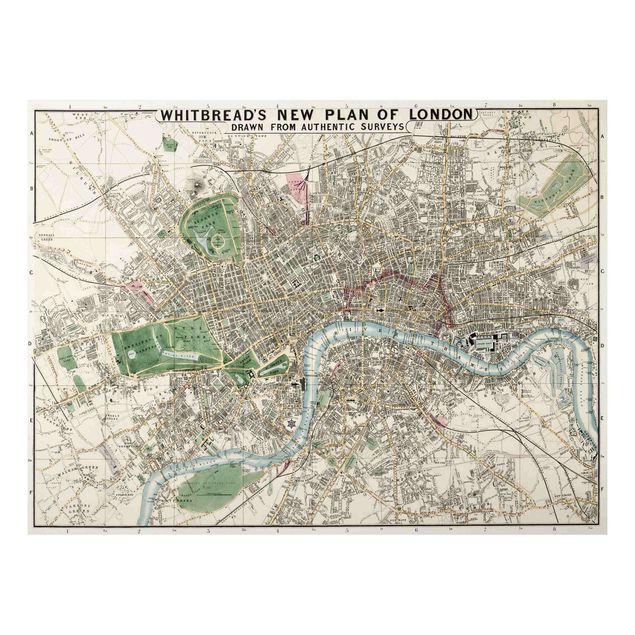 Print on aluminium - Vintage Map London