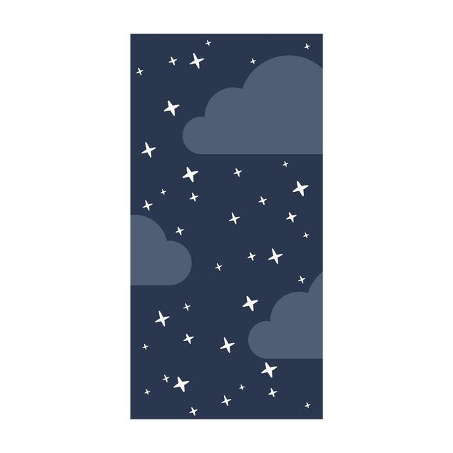 blue area rugs Stilised Stars In Night Sky