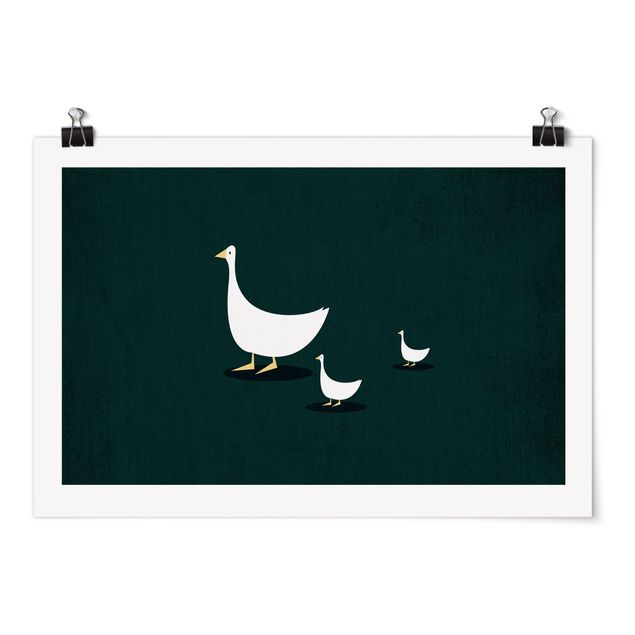 Poster - Goose Family On A Trip