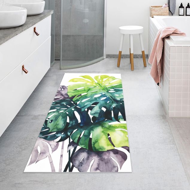 kitchen runner rugs Exotic Foliage - Monstera