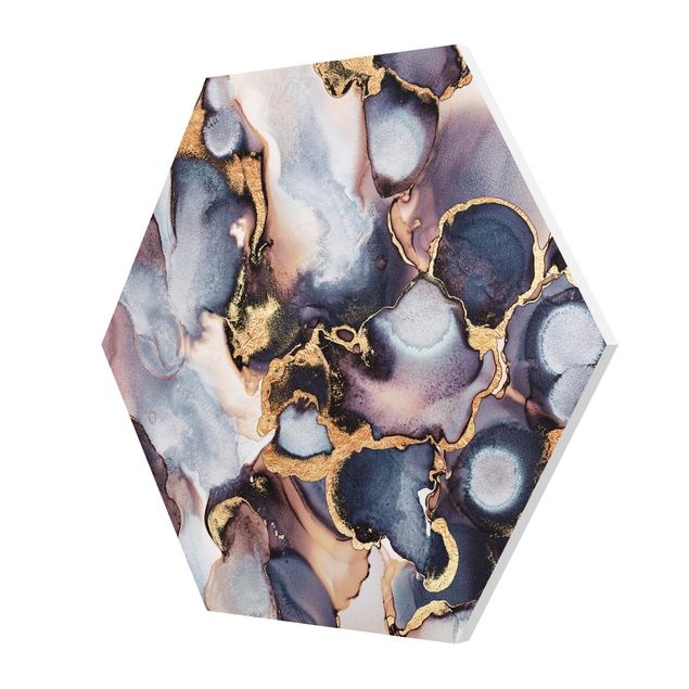 Forex hexagon - Marble Watercolour With Gold