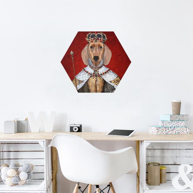 Alu-Dibond hexagon - Animal Portrait - Dachshund Queen