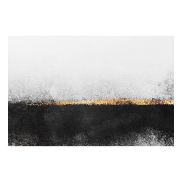 Glass splashbacks Abstract Golden Horizon Black And White