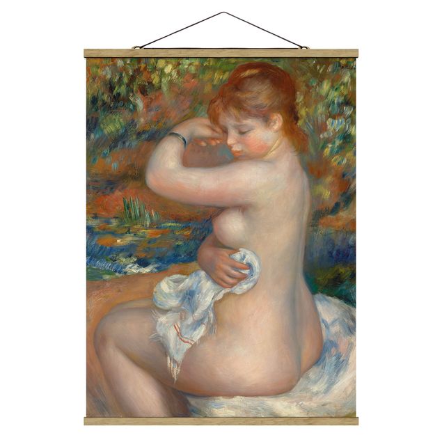 Fabric print with poster hangers - Auguste Renoir - After the Bath