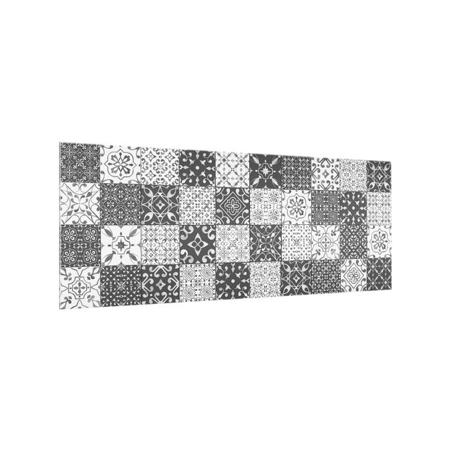 Glass splashbacks Tile Pattern Mix Gray White