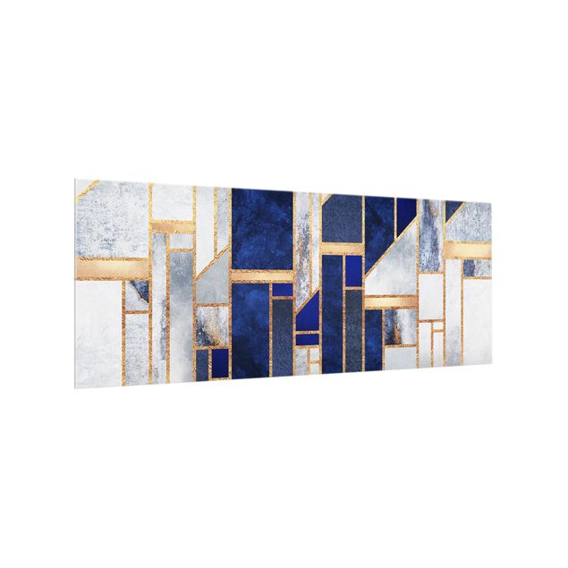 Glass splashback abstract Geometric Shapes With Gold