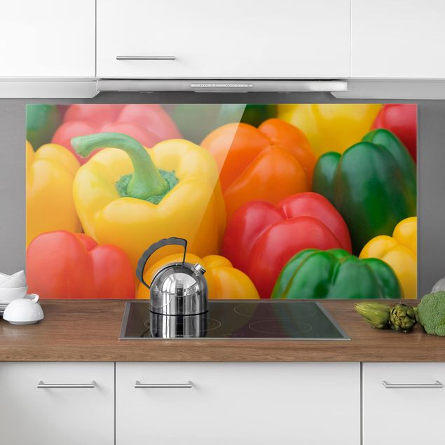 Glass splashback fruits and vegetables Colourful Pepper Mix