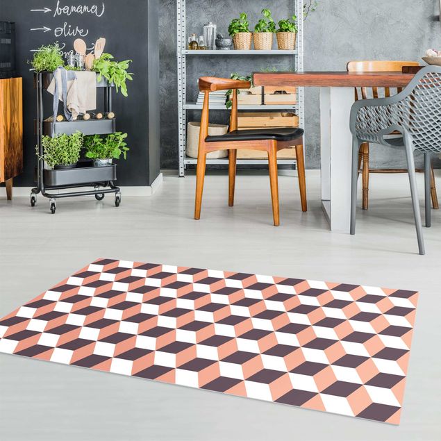 Outdoor rugs Geometrical Tile Mix Cubes Orange