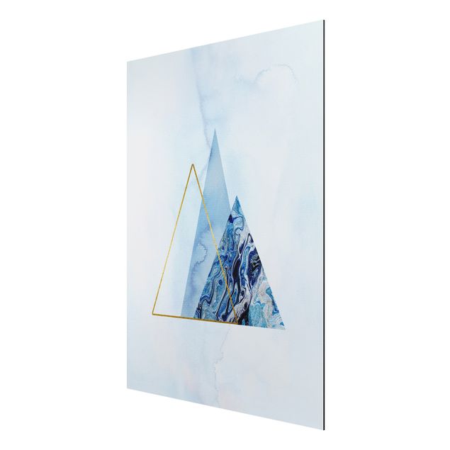 Print on aluminium - Geometry In Blue And Gold II