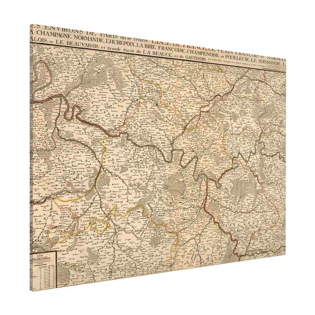 Magnetic memo board - Vintage Map France