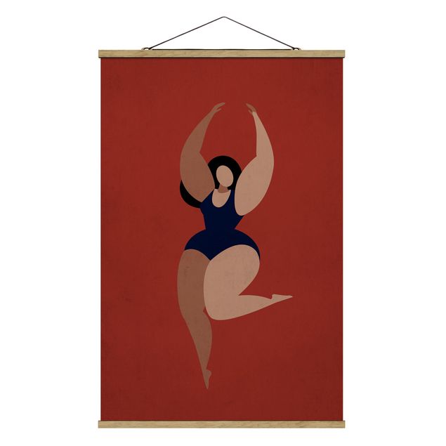 Fabric print with poster hangers - Miss Dance Blue