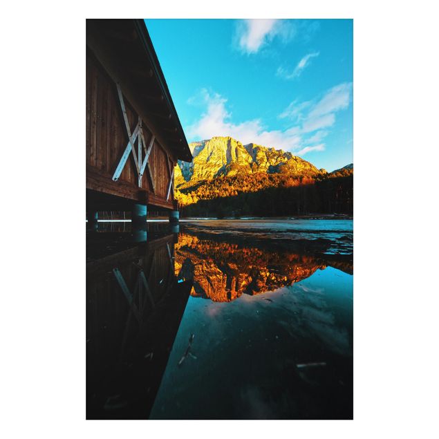 Print on aluminium - Reflected Mountains In the Dolomites