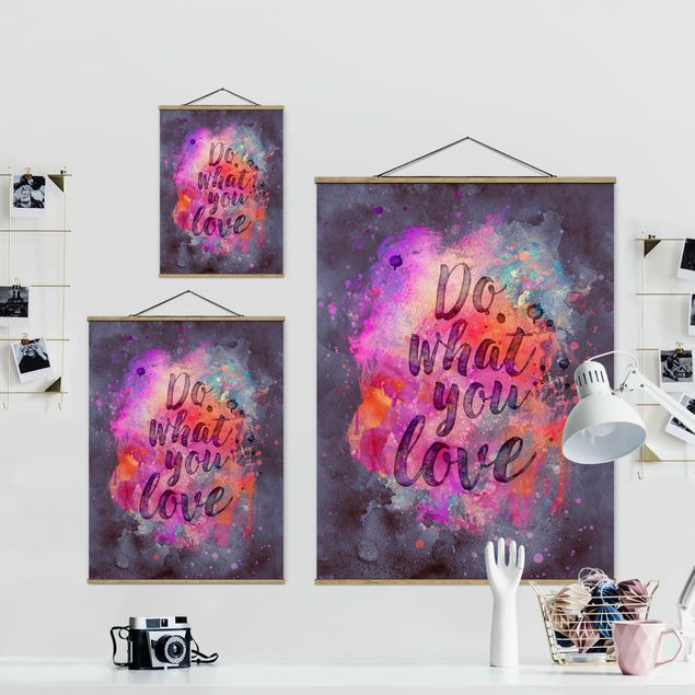 Fabric print with poster hangers - Colourful Explosion Do What You Love