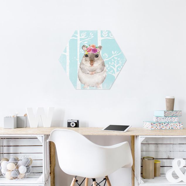 Hexagon Picture Forex - Watercolor Hamster Turquoise