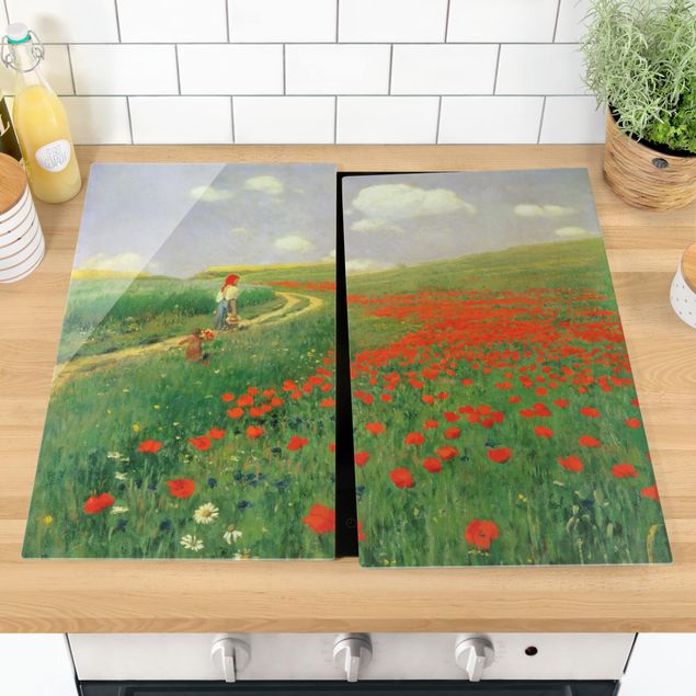 Glass stove top cover - Pál Szinyei-Merse - Summer Landscape With A Blossoming Poppy