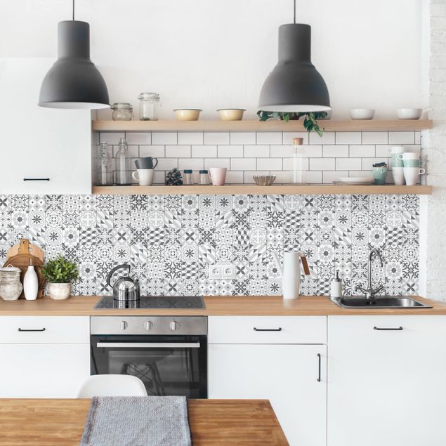 Kitchen splashbacks Geometrical Tile Mix Grey