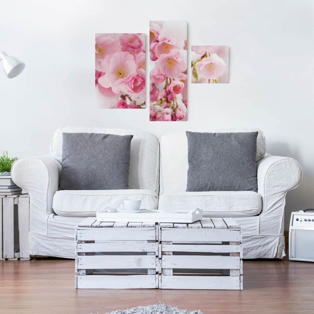 Print on canvas 3 parts - Snow-Covered Cherry Blossoms