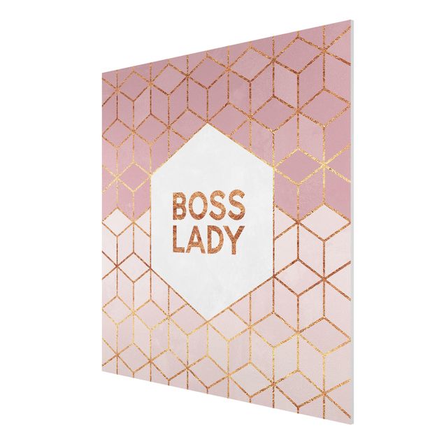 Print on forex - Boss Lady Hexagons Pink