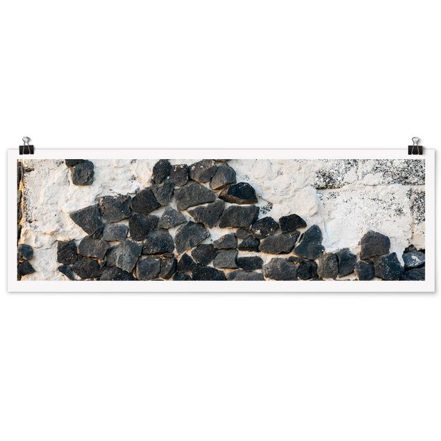 Poster - Wall With Black Stones
