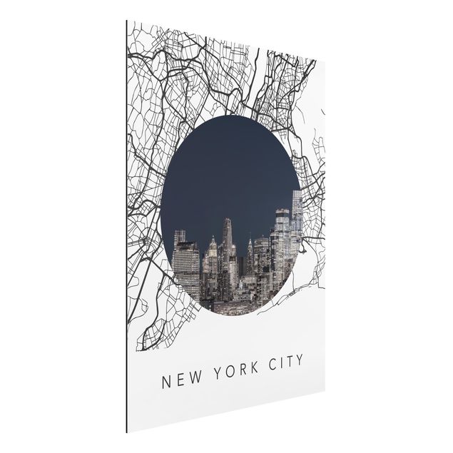 Aluminium dibond Map Collage New York City