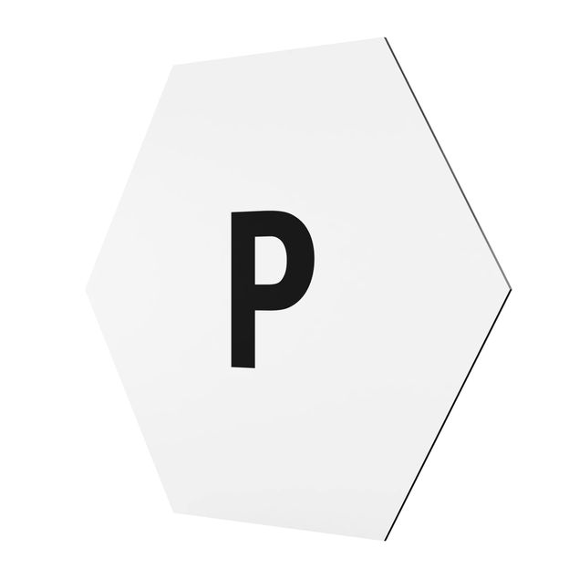 Alu-Dibond hexagon - Letter White P