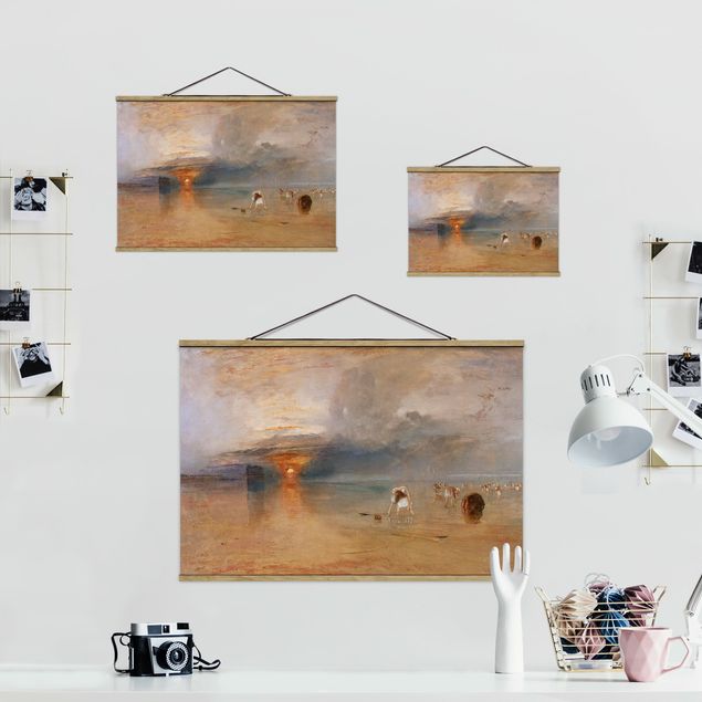 Fabric print with poster hangers - William Turner - Beach At Calais