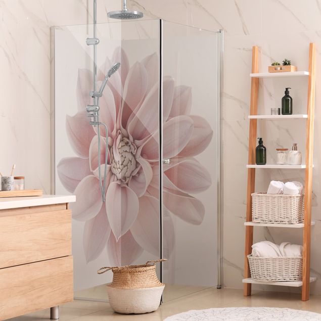 Shower panels Dahlia Flower Pastel White Pink