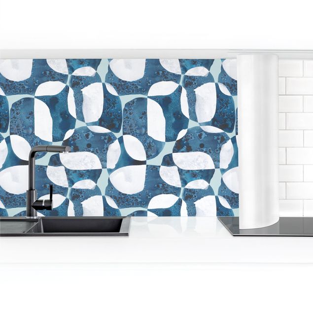 Kitchen wall cladding - Living Stones Pattern In Blue  II