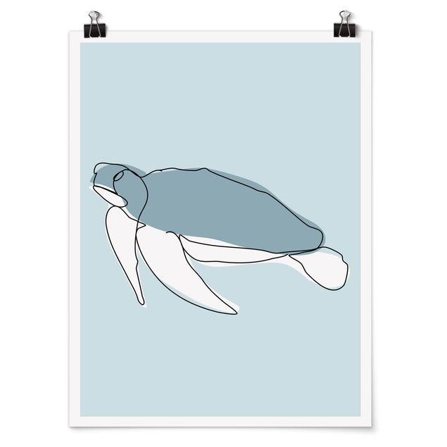 Poster - Turtle Line Art