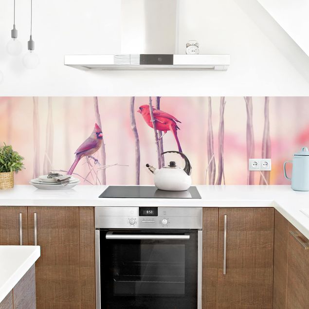 Kitchen wall cladding - Birds on Branches