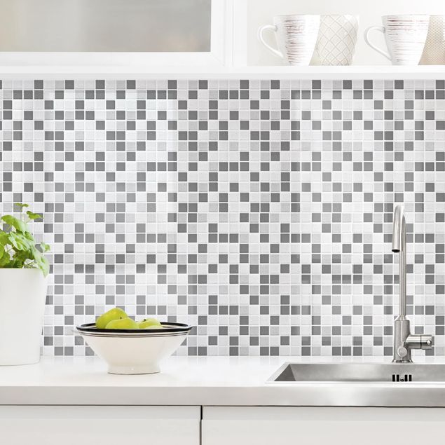 Kitchen splashback patterns Mosaic Tiles Gray