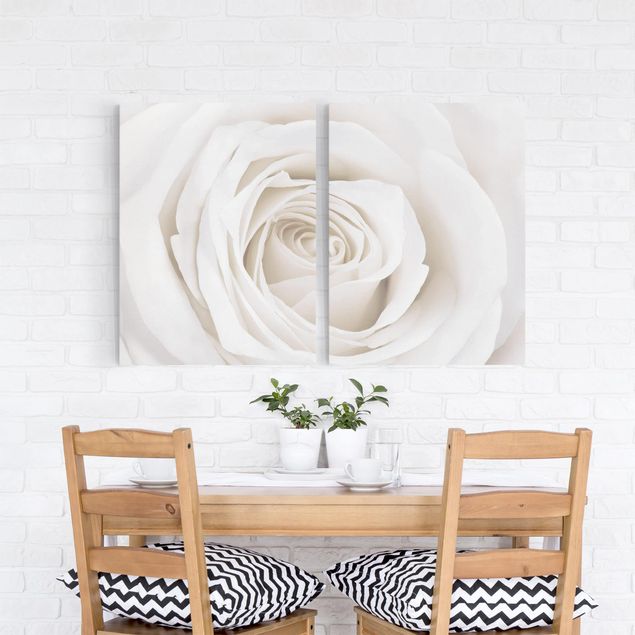 Print on canvas 2 parts - Pretty White Rose