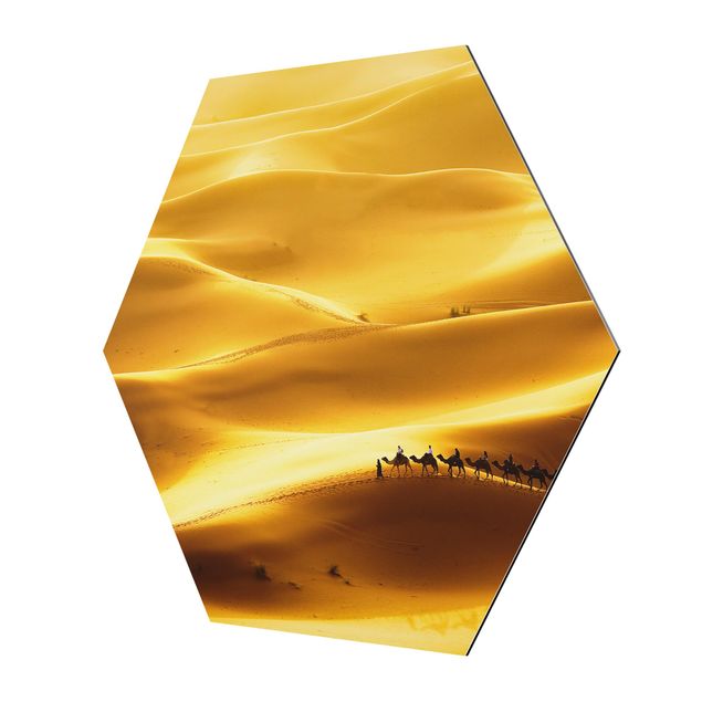 Alu-Dibond hexagon - Golden Dunes