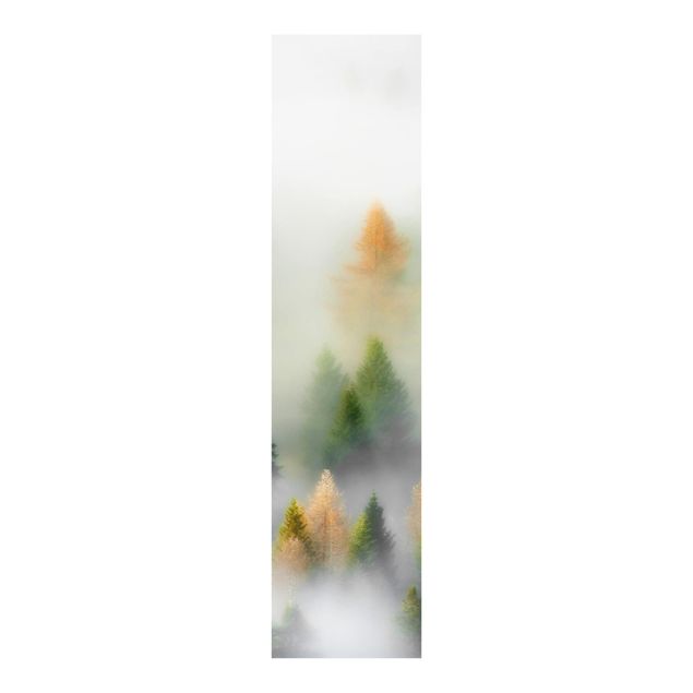 Sliding panel curtains set - Cloud Forest In Autumn