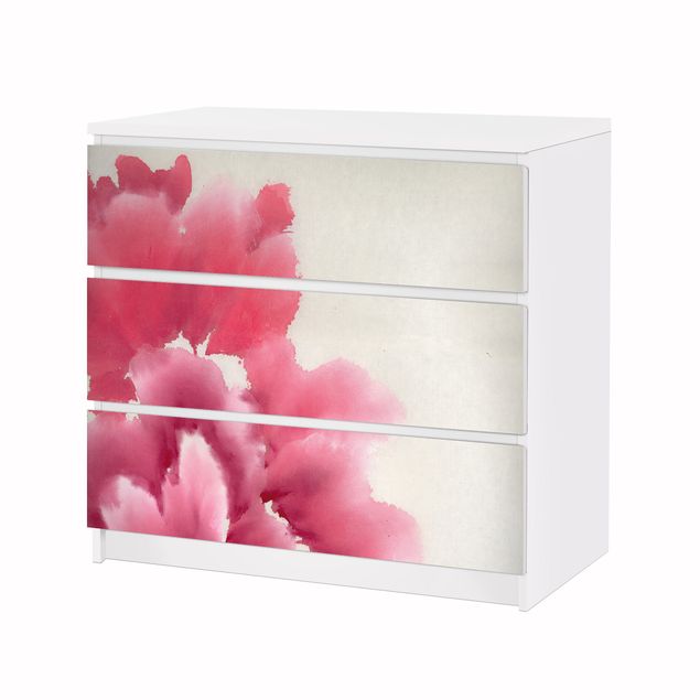 Adhesive film for furniture IKEA - Malm chest of 3x drawers - Artistic Flora I