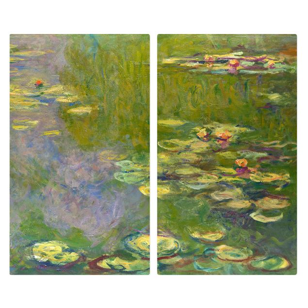 Glass stove top cover - Claude Monet - Green Waterlilies