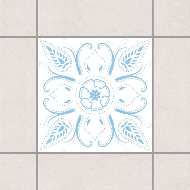 Tile sticker - Bandana White Light Blue