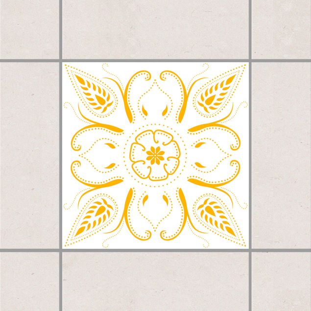 Tile sticker - Bandana White Melon Yellow