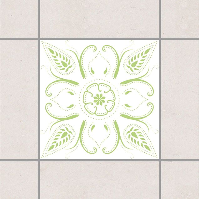 Tile sticker - Bandana White Spring Green