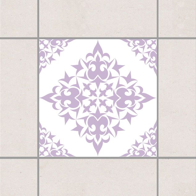 Tile sticker - Tile Pattern White Lavender