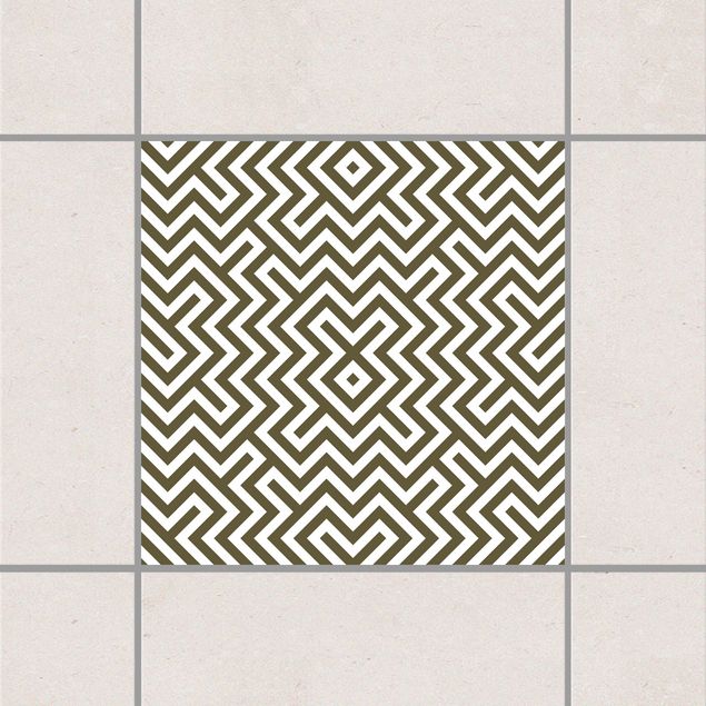 Tile sticker - Geometric Design Brown