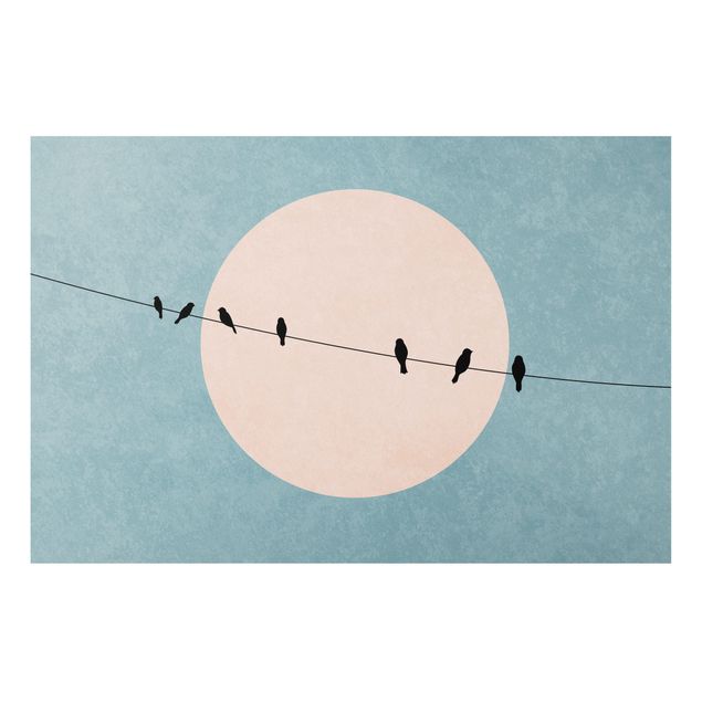 Print on forex - Birds In Front Of Pink Sun I